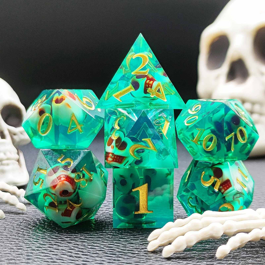 Skull Sharp Edge Polyhedral Dice Set