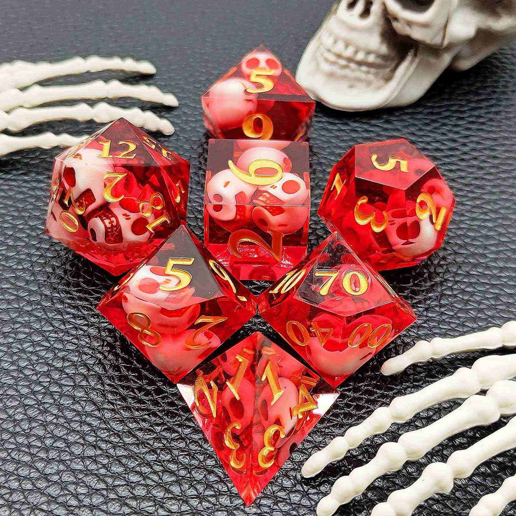 Skull Sharp Edge Polyhedral Dice Set