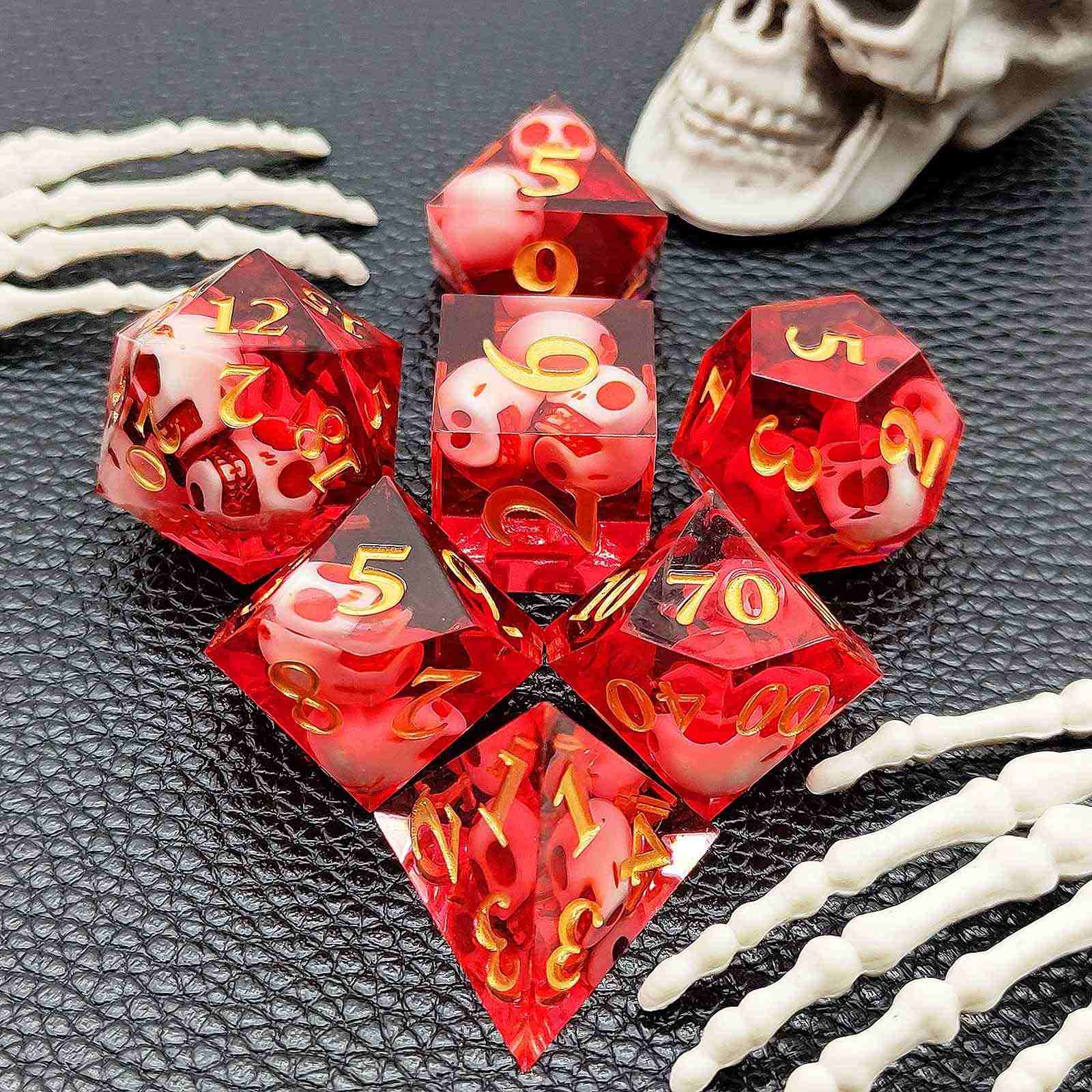 Skull Sharp Edge Polyhedral Dice Set