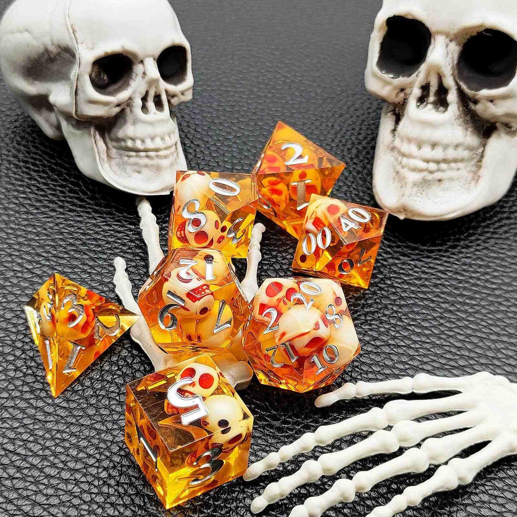 Skull Sharp Edge Polyhedral Dice Set