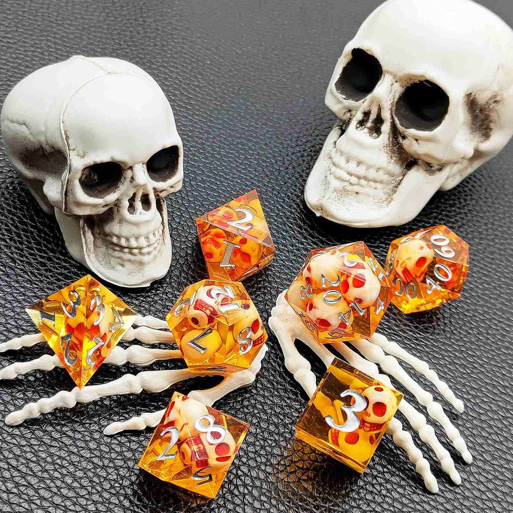 Skull Sharp Edge Polyhedral Dice Set