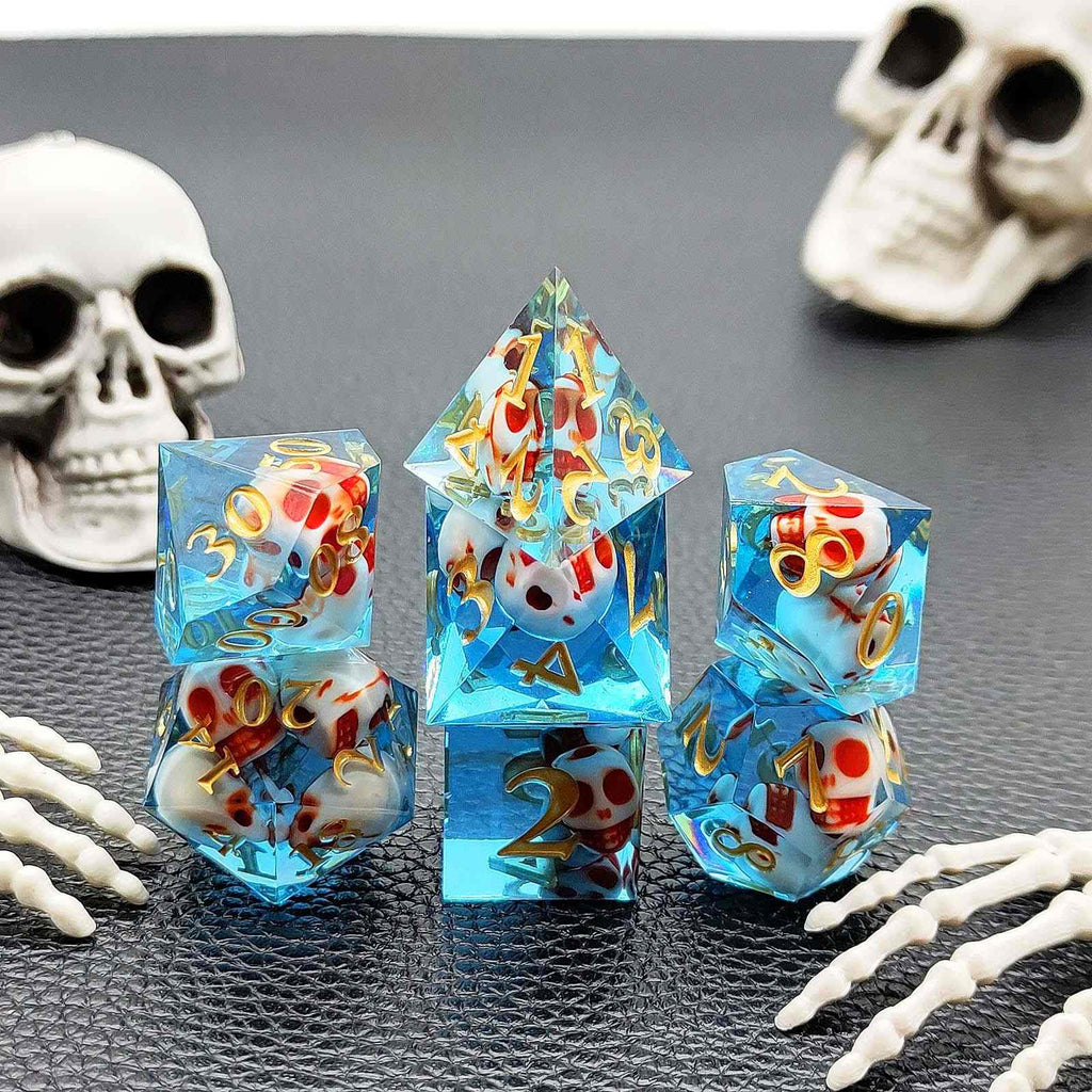 Skull Sharp Edge Polyhedral Dice Set