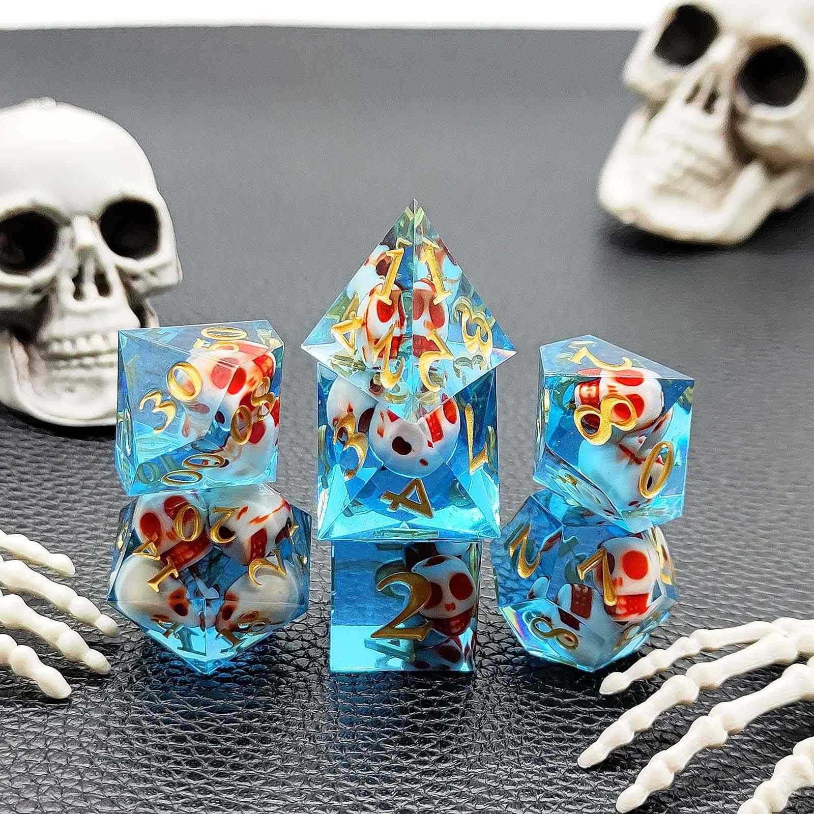 Skull Sharp Edge Polyhedral Dice Set