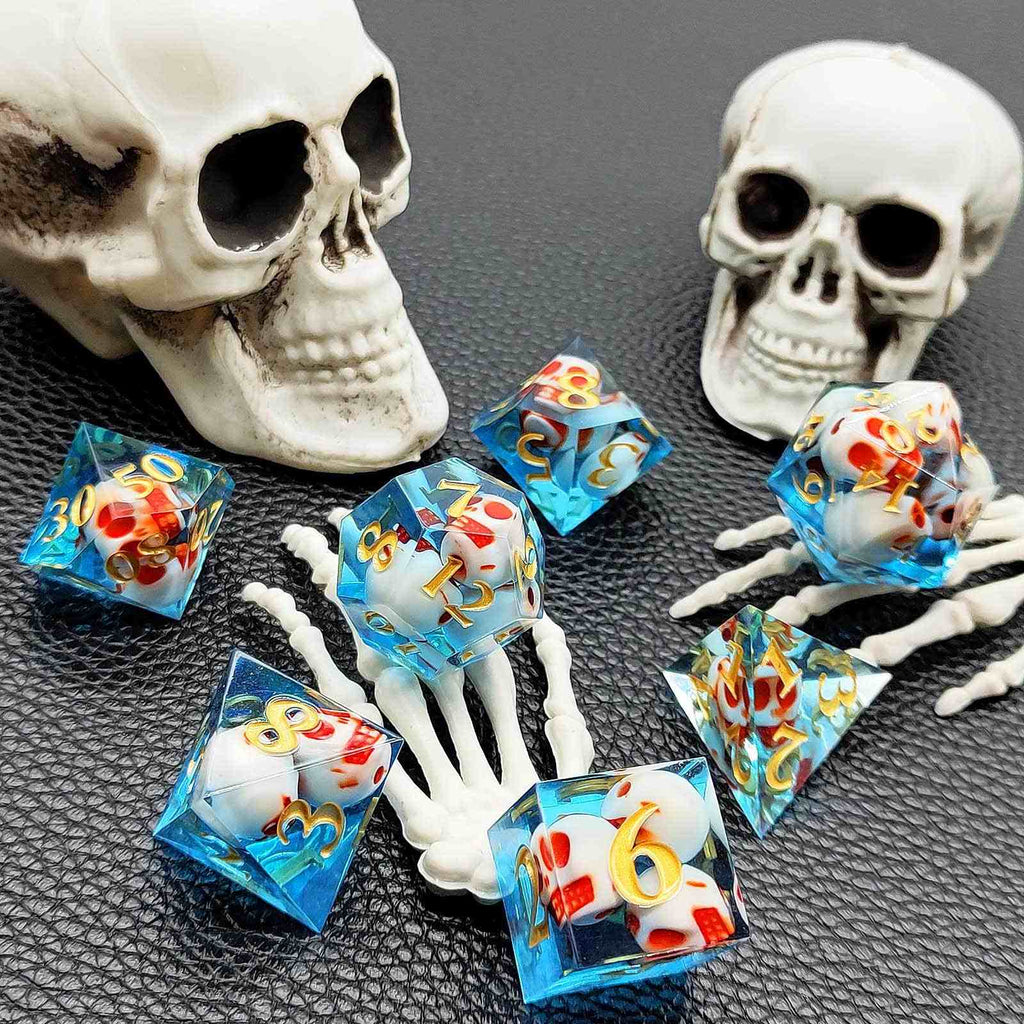 Skull Sharp Edge Polyhedral Dice Set