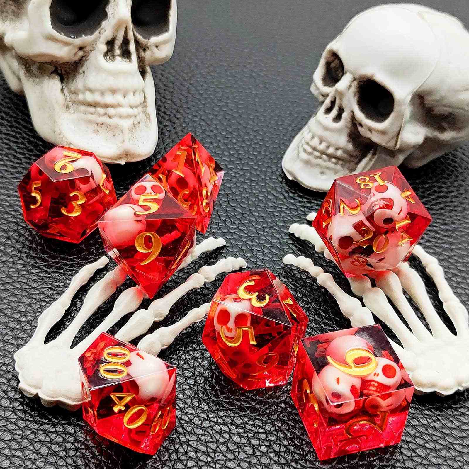 Skull Sharp Edge Polyhedral Dice Set