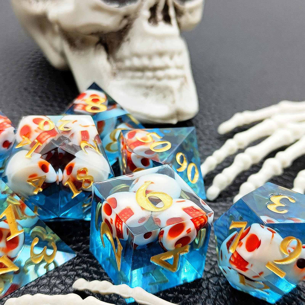 Skull Sharp Edge Polyhedral Dice Set