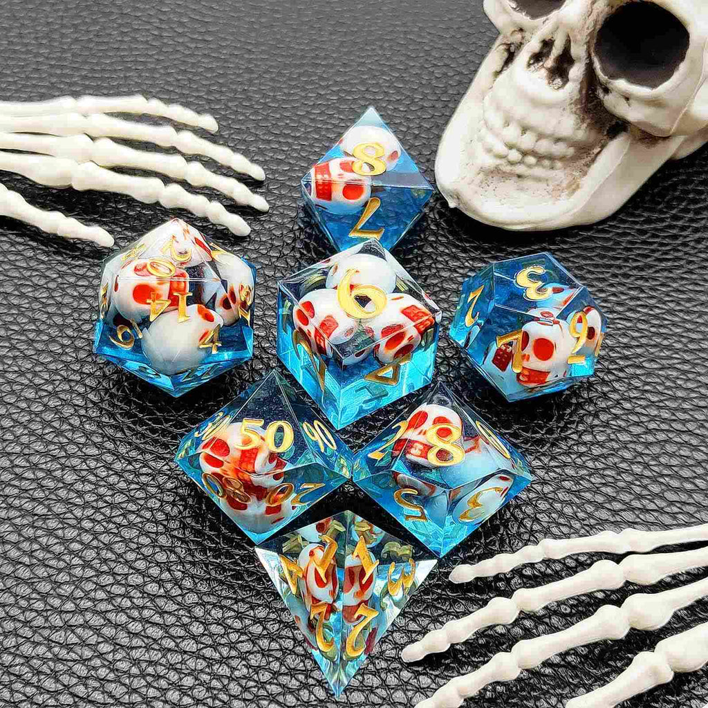 Skull Sharp Edge Polyhedral Dice Set