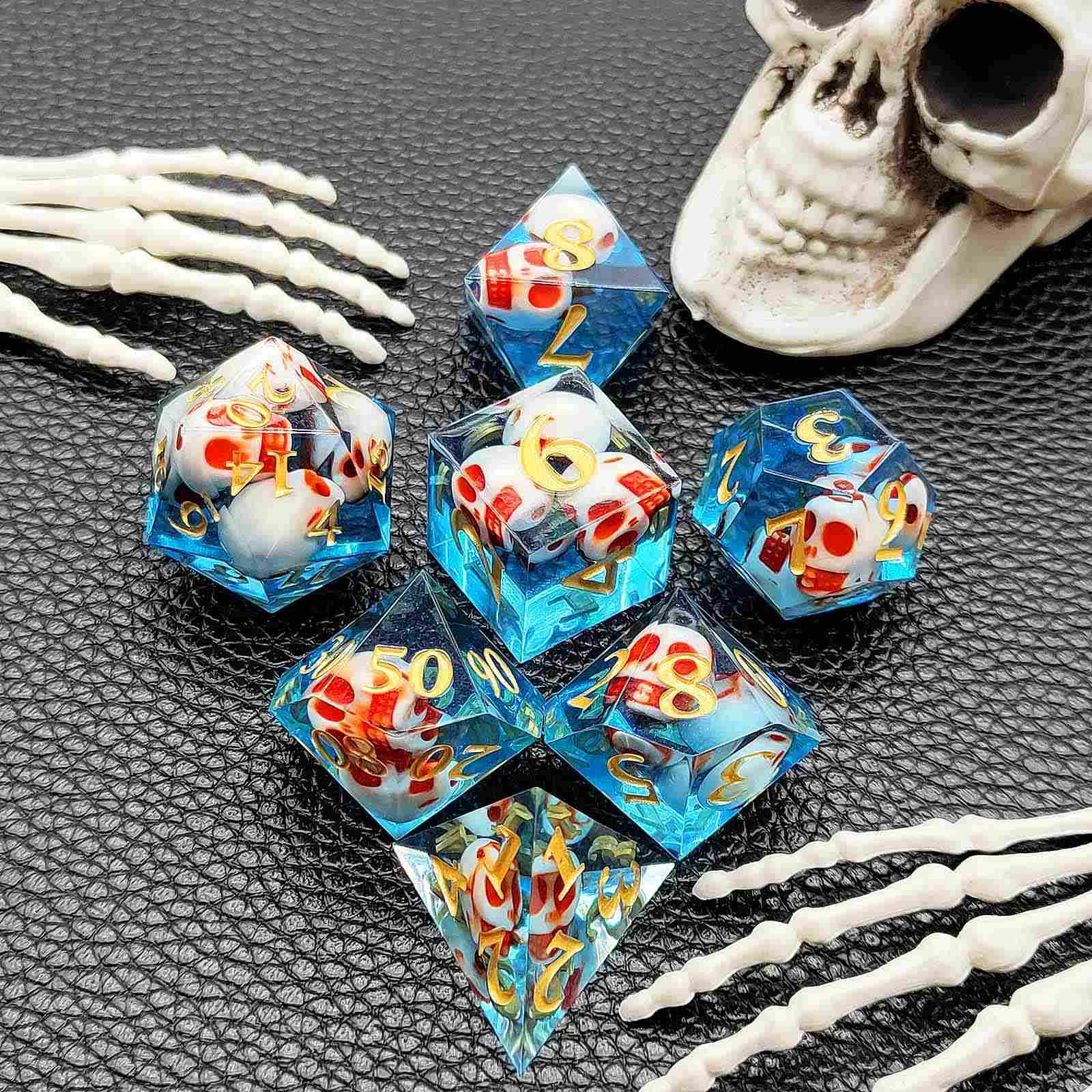 Skull Sharp Edge Polyhedral Dice Set