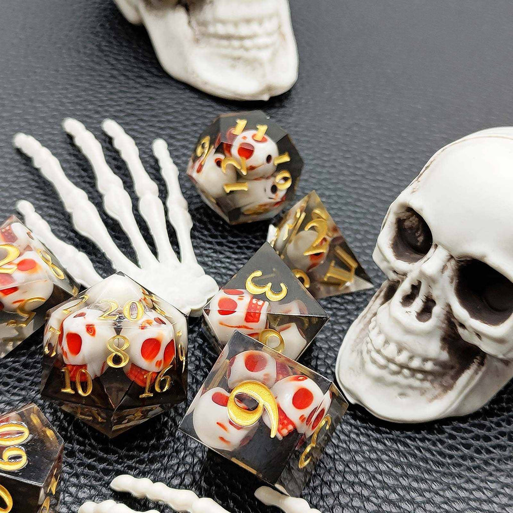 Skull Sharp Edge Polyhedral Dice Set