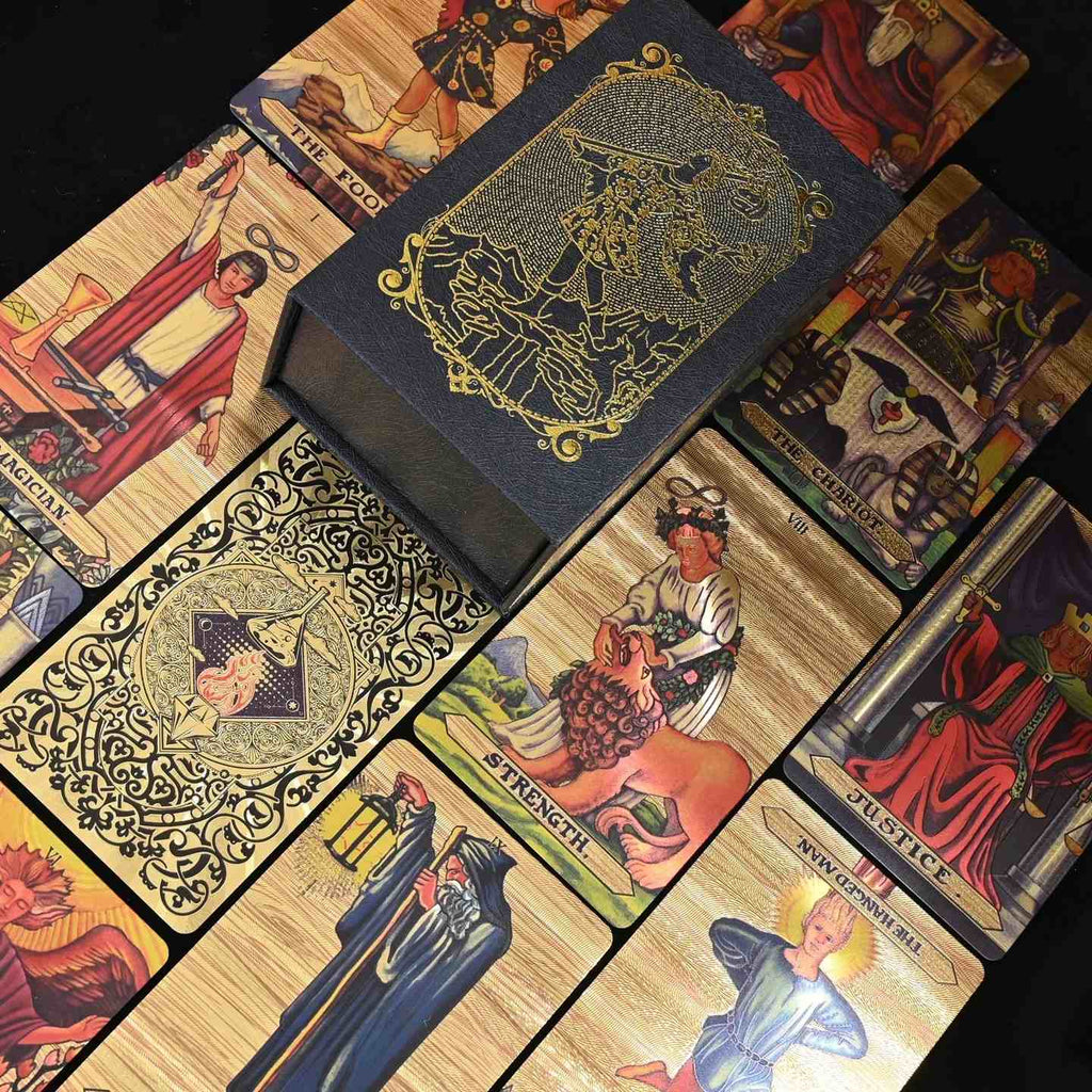 Solar Diamond Fire Gold Foil Tarot | Waterproof PET 78-Card Deck