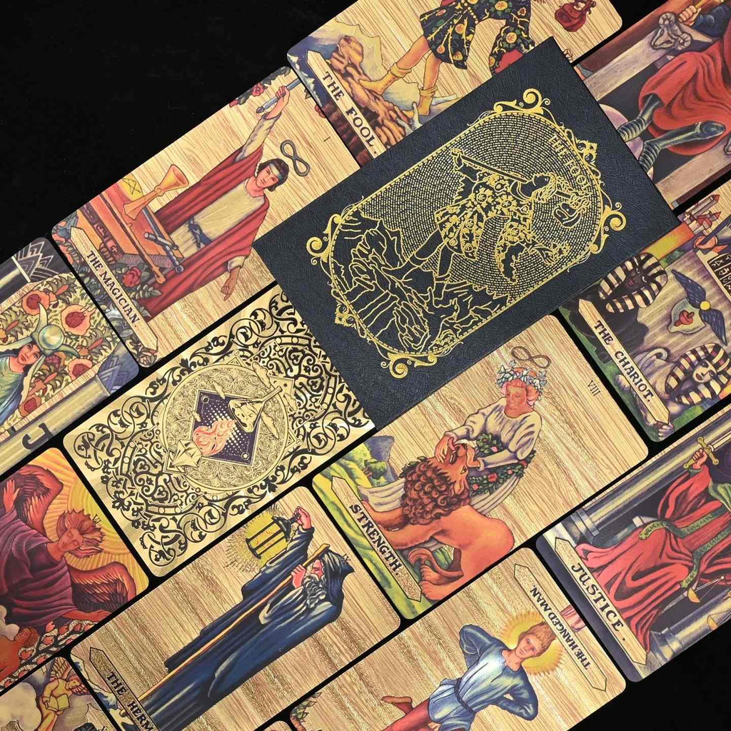 Solar Diamond Fire Gold Foil Tarot | Waterproof PET 78-Card Deck