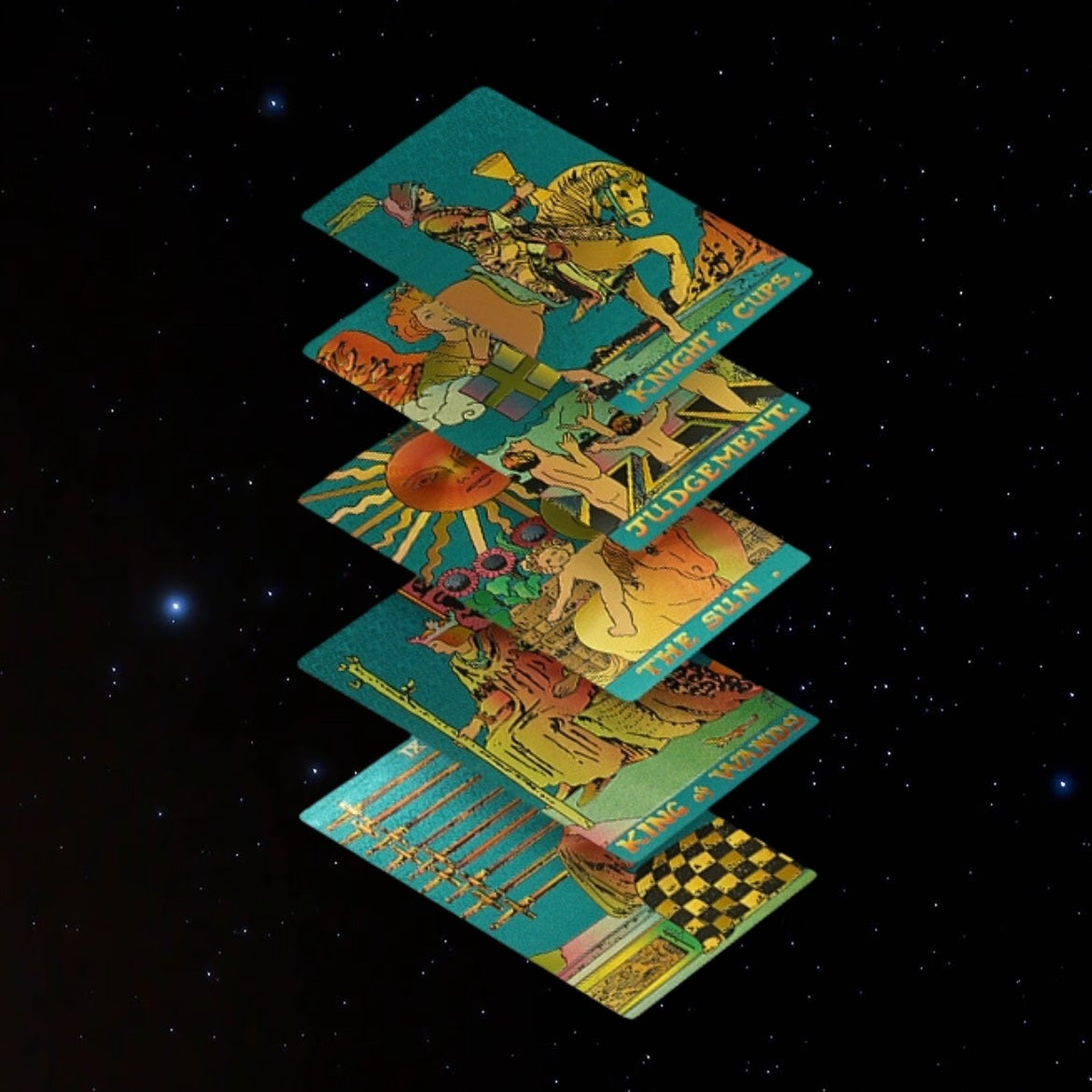 The Golden Oracle Ritual Set: 24k Gold Foil Tarot & Chakra Crystal Collection