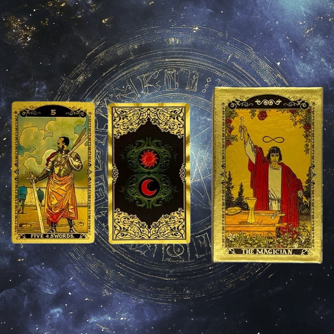 The Magician’s Mandala: Gold Foil Tarot — Luxury Black & Gold Edition